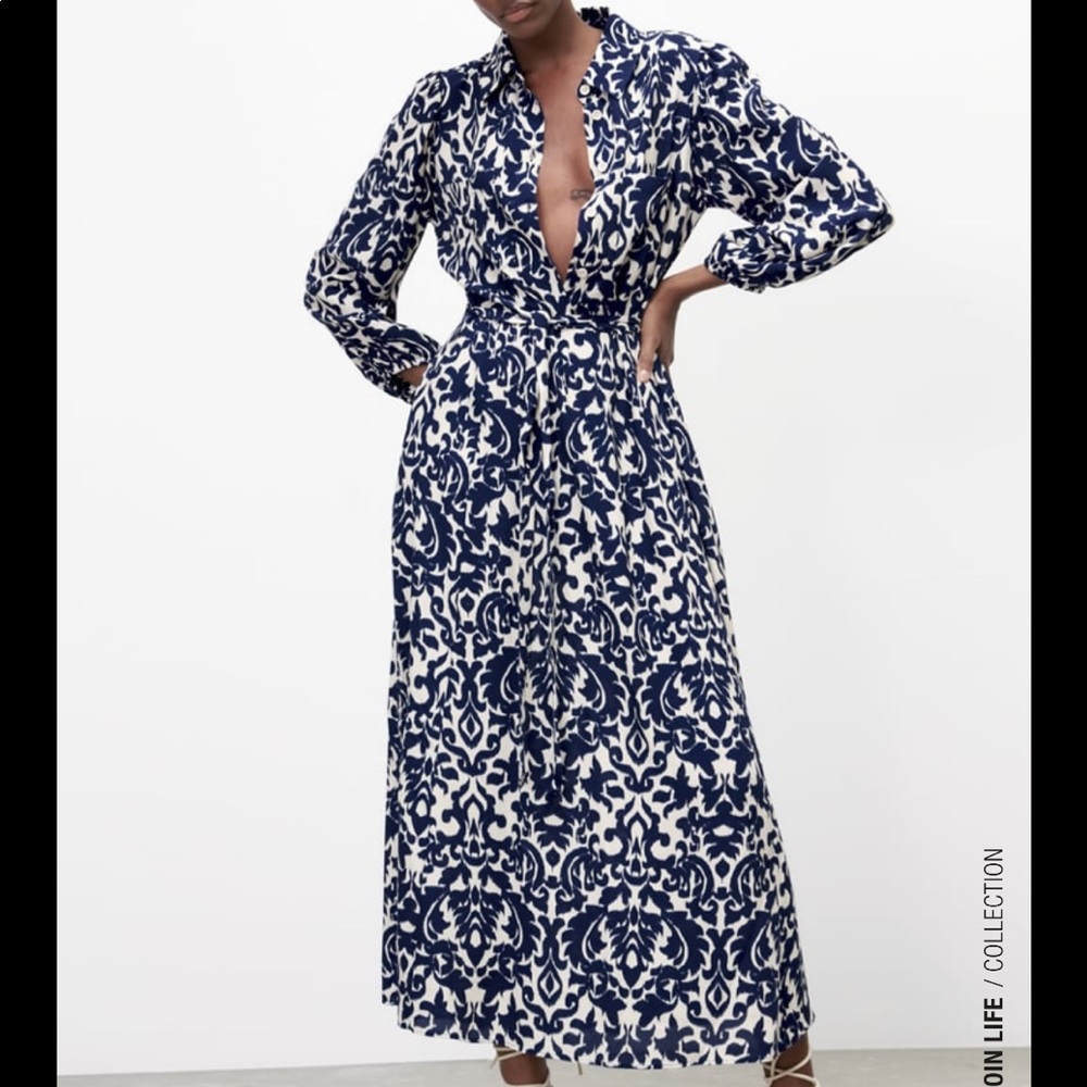 Zara printed midi dress. NWT